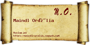 Maindl Orália névjegykártya
